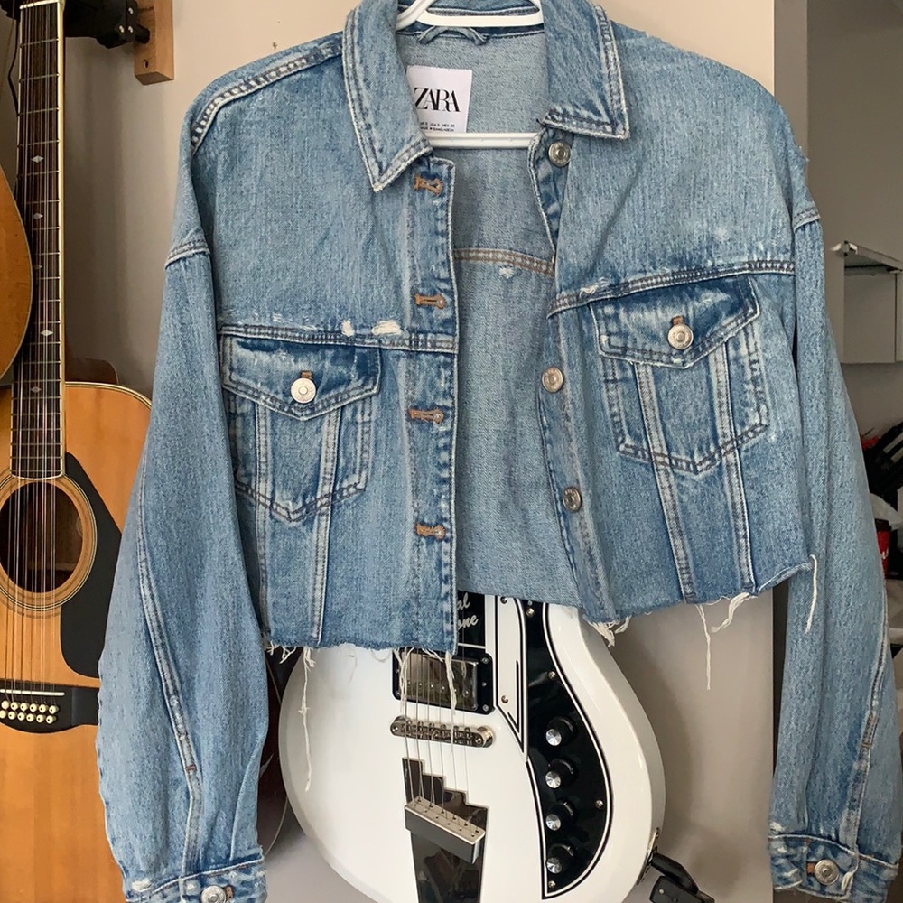 Zara Cropped Jean Jacket